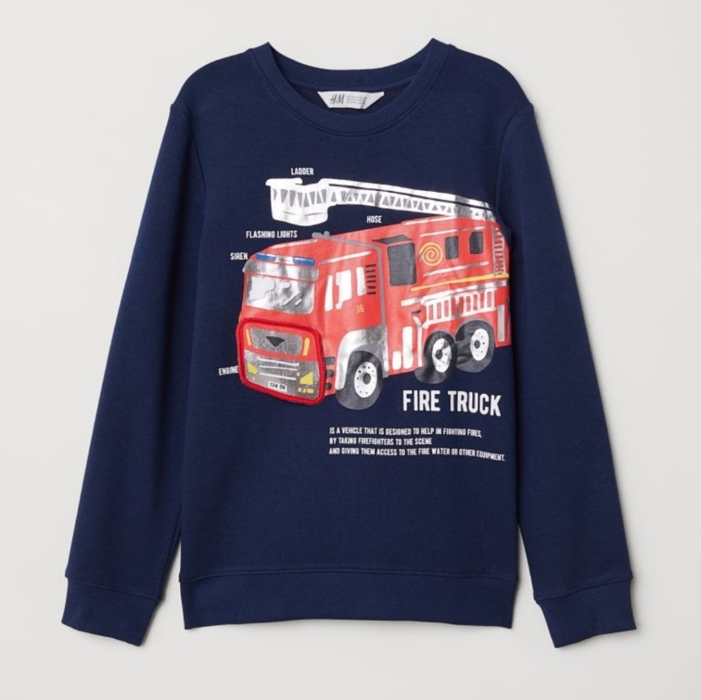 NWT Firetruck navy sweatshirt size 8-10